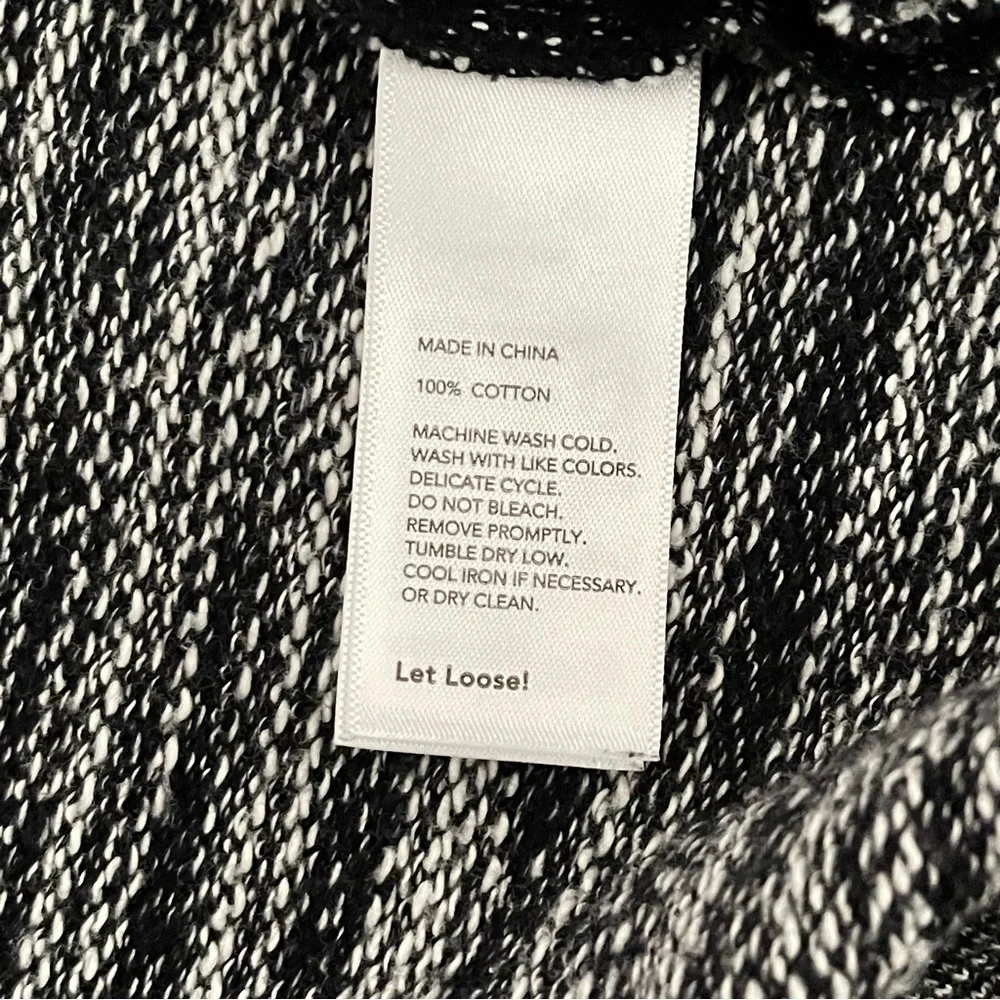 Kate Spade Saturday Black and Grey Marled Knit Hooded Vest M